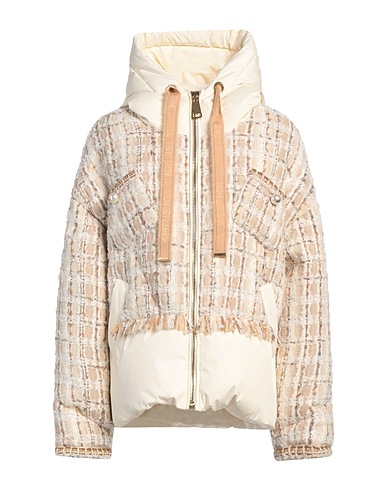KHRISJOY Shell jacket Ivory 50% Wool, 30% Acrylic, 10% Polyester, 6% Polyamide, 4% Viscose