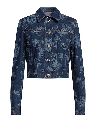 VERSACE JEANS COUTURE Denim jacket Blue 98% Cotton, 2% Elastane