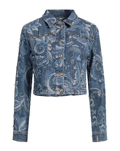 VERSACE JEANS COUTURE Denim jacket Blue 98% Cotton, 2% Elastane