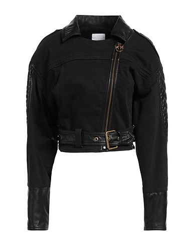 PINKO Denim jacket DENIM Black 99% Cotton, 1% Lyocell, Polyester