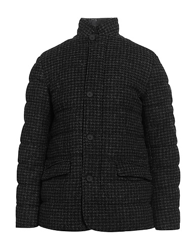 PEOPLE OF SHIBUYA Shell jacket Black 54% Acrylic, 24% Virgin Wool, 22% Polyester