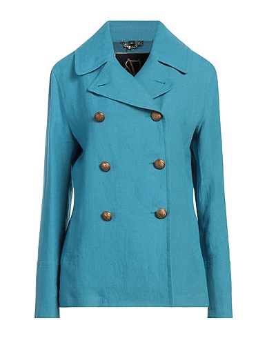 SEALUP Double breasted pea coat Turquoise 100% Linen
