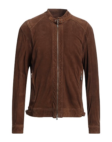 D'AMICO Δερμάτινο μπουφάν Καφέ 100% Δέρμα