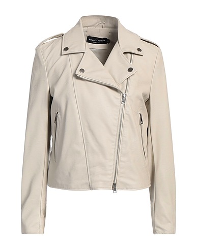 STREET LEATHERS Giacca biker Beige 50% Poliuretano, 50% Viscosa