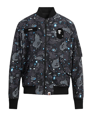 A BATHING APE Bomber Antracite 100% Poliestere, Acrilico, Lana, Poliuretano