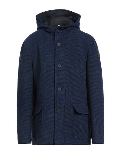 TWENTY-ONE by ANTONIO CARNEVALE Coat Blue 70% Wool, 25% Polyamide, 3% Acrylic, 2% Other Fibres