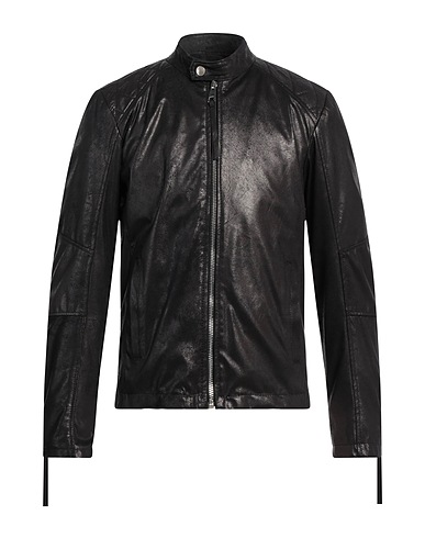 STREET LEATHERS Biker jacket Black 87% Polyester, 13% Elastane