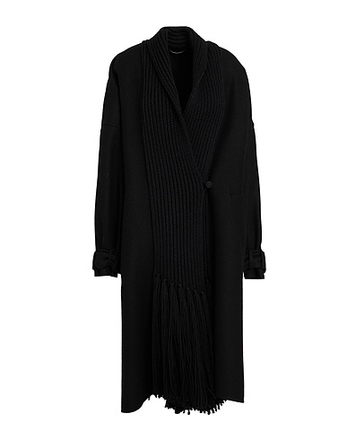 ERMANNO SCERVINO Coat Black 100% Virgin Wool, Merino Wool
