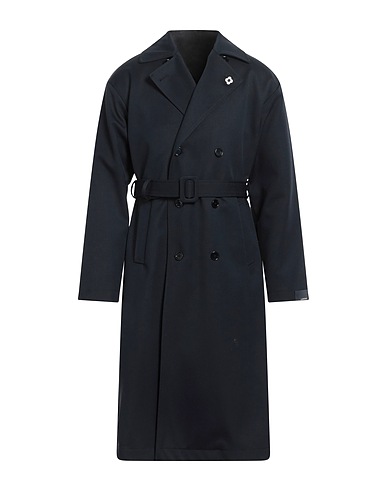 LARDINI Double breasted pea coat Midnight blue 100% Wool