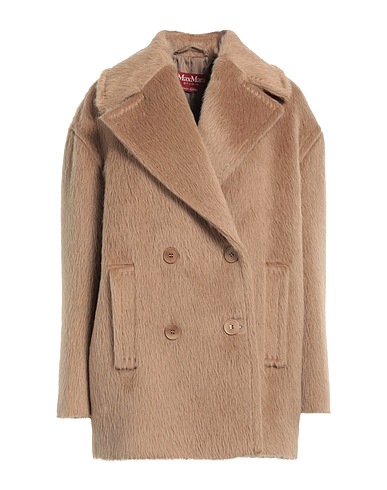 MAX MARA STUDIO Coat Camel 75% Alpaca wool, 25% Virgin Wool
