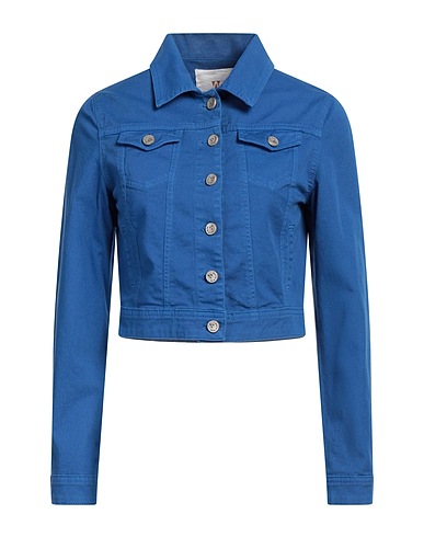 WHITE WISE Denim jacket 97% Cotton, 3% Elastane