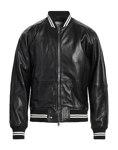 ICEBERG Jacket Black 100% Lambskin, Cotton
