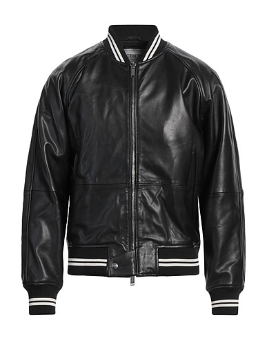 ICEBERG Leather jacket 100% Lambskin, Cotton