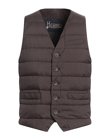 HERNO Gilet LEGEND Dark brown 100% Polyamide, Polyurethane coated, Polyester