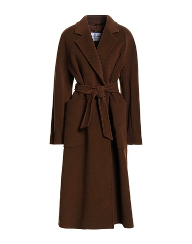 MAX MARA Coat SFILATA Chocolate brown 100% Camel wool