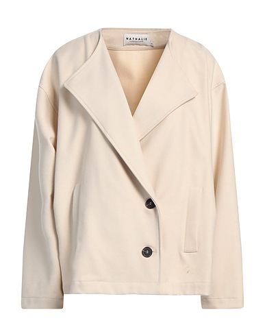 NATHALIE VLEESCHOUWER Coat Beige 62% Polyester, 33% Viscose, 5% Elastane