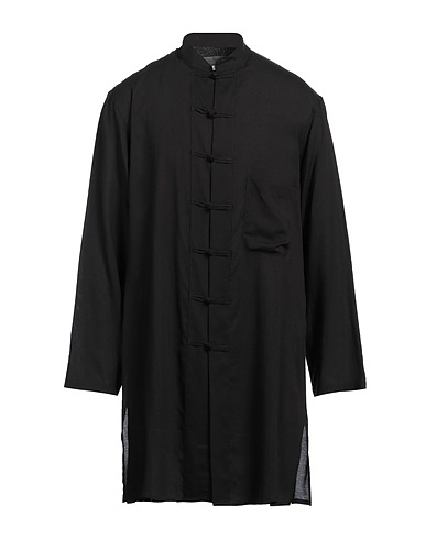 YOHJI YAMAMOTO POUR HOMME Solid colour shirt Black 100% Cellulose