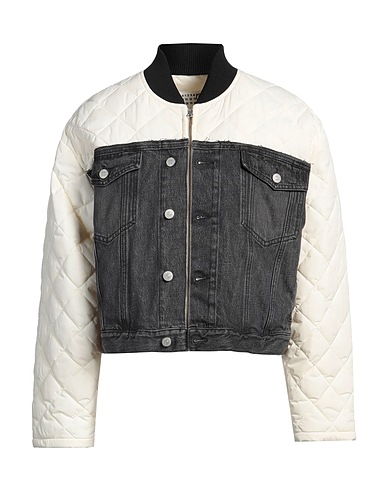 MM6 MAISON MARGIELA Denim jacket Ivory 100% Cotton, Polyamide
