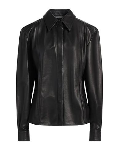 ALBERTA FERRETTI Solid colour shirts & blouses Black Sheepskin
