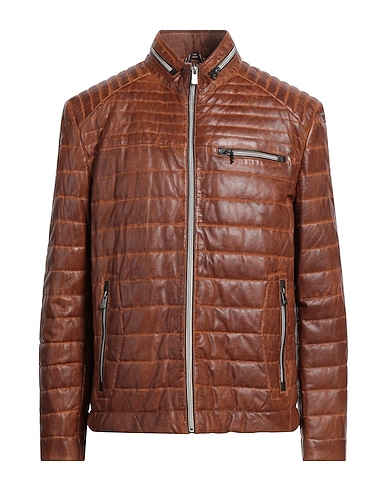 MILESTONE Biker jacket Brown 100% Sheepskin