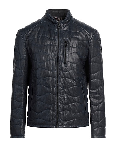 MILESTONE Biker jacket Midnight blue 100% Sheepskin