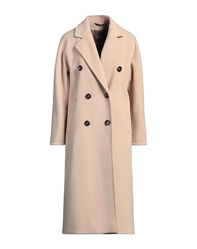 FEDERICA GARONI COLLECTION Coat Beige 90% Polyester, 10% Viscose