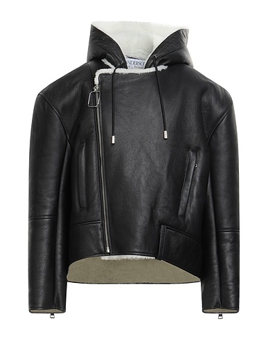JW ANDERSON Leather jacket Black 100% Lambskin