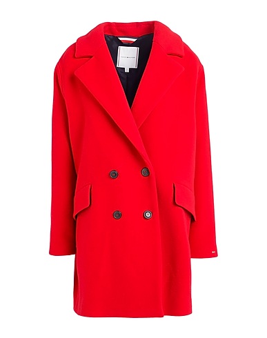 TOMMY HILFIGER Coat Magenta 69% Wool, 27% Polyamide, 4% Cashmere