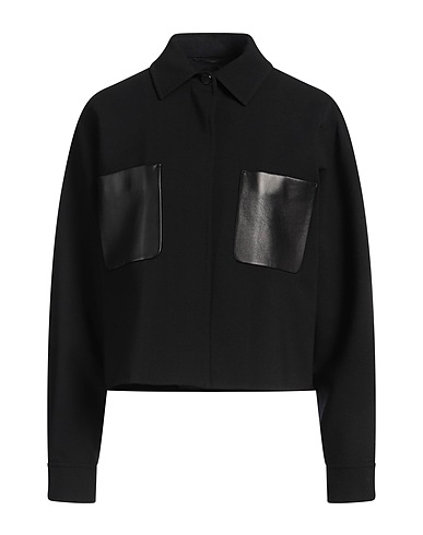 MAX MARA Jacket Black 96% Virgin Wool, 4% Elastane, Ovine leather