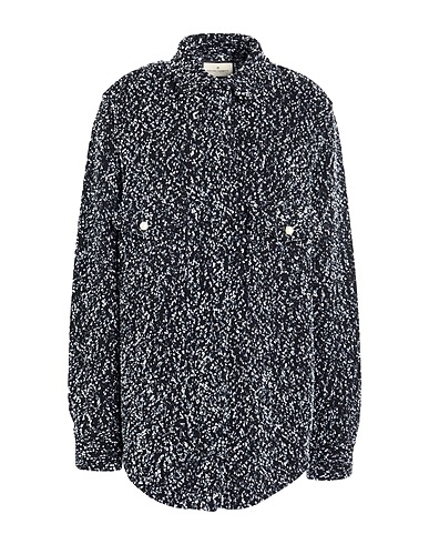 BRUNO MANETTI Patterned shirts & blouses Black 50% Virgin Wool, 30% Acrylic, 20% Polyamide