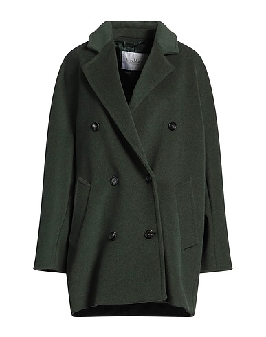 MAX MARA Coat Dark green 90% Wool, 10% Cashmere