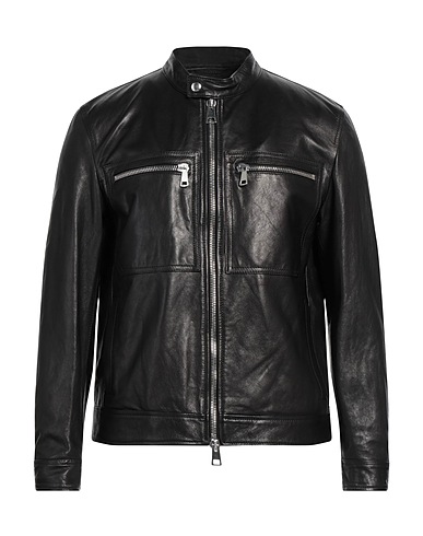 DONDUP Giacca biker Nero 100% Pelle di agnello