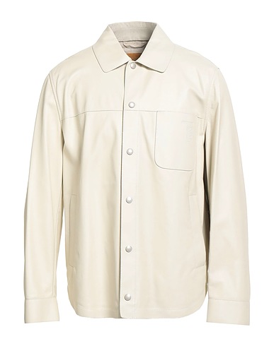TOD'S Einfarbiges Hemd Off white Lammleder