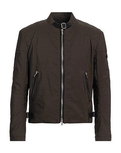 TOD'S Jacket Military green 69% Polyamide, 31% Cotton, Cow leather