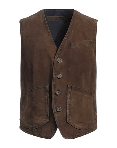 THE JACK LEATHERS Panciotto Marrone 100% Pelle, Fibre tessili