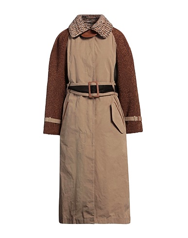 TOD'S Coat Brown 45% Cotton, 39% Polyester, 16% Polyamide, Virgin Wool, Lambskin