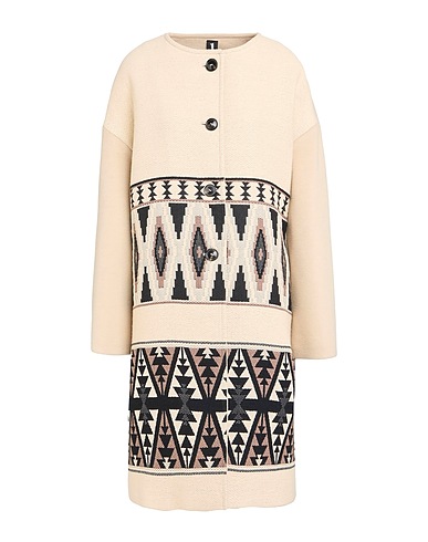 1-ONE Cappotto Beige 68% Acrilico, 32% Poliestere, Viscosa, Elastan