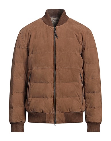WINDSOR. Shell jacket Camel 100% Goat skin, Cotton, Polyester, Wool, Polyacrylic