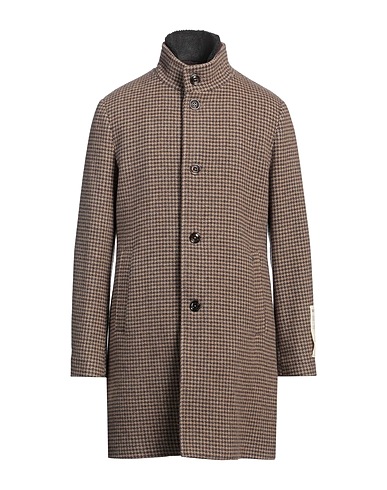 DISTRETTO 12 Coat Khaki 70% Wool, 25% Polyamide, 5% Other Fibres
