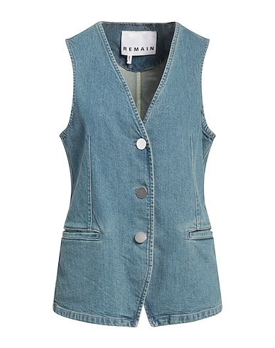 REMAIN BIRGER CHRISTENSEN Denim jacket Blue 99% Cotton, 1% Elastane