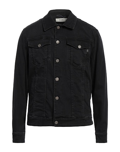 SIVIGLIA Denim jacket Black 98% Cotton, 2% Elastane