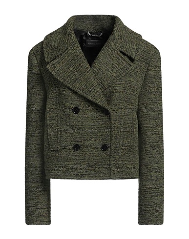ALBERTA FERRETTI Double breasted pea coat Green 63% Polyester, 15% Cotton, 12% Acrylic, 9% Wool, 1% Polyamide