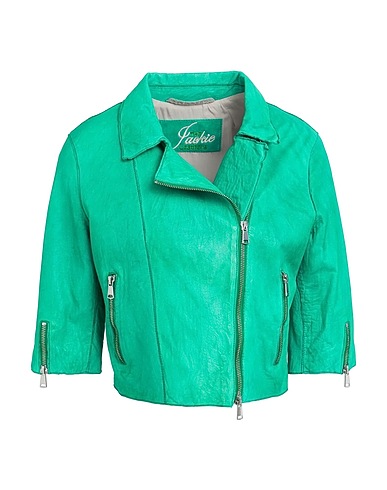 THE JACK AND JACKIE LEATHERS Biker jacket Emerald green 100% Leather