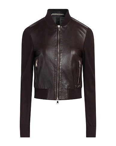 THE JACK AND JACKIE LEATHERS Bomber Testa di moro 100% Pelle, Poliestere