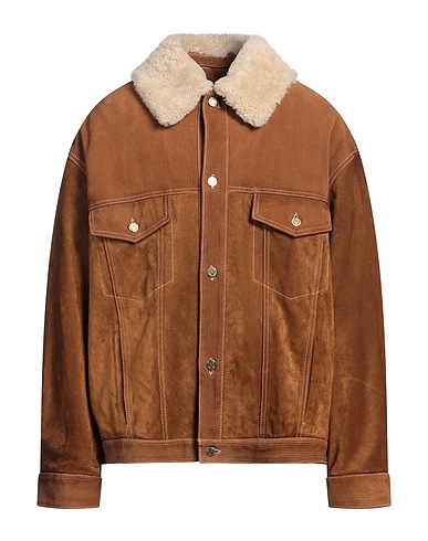 GOLDEN GOOSE Jacket Camel 100% Cow leather, Ovine leather