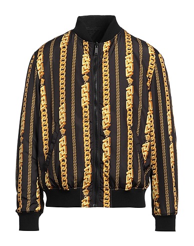 VERSACE Bomber Nero 100% Poliestere, Lana Vergine, Acrilico, Poliammide, Elastan