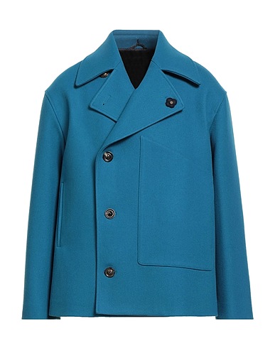LARDINI Coat Deep teal 80% Wool, 20% Polyamide