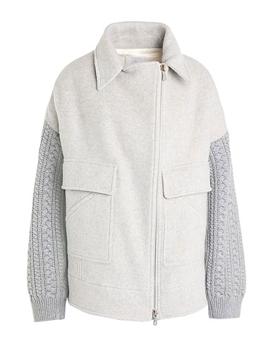 ELEVENTY Coat Light grey 80% Wool, 20% Cashmere