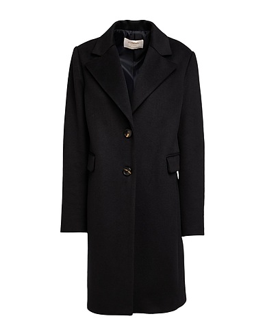 KAOS JEANS Coat Black 75% Polyester, 20% Viscose, 5% Elastane