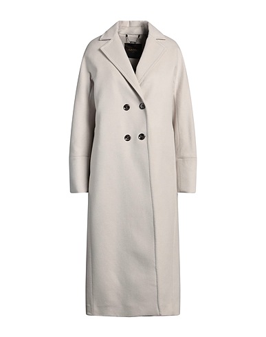 MOORER Coat Light grey 90% Wool, 10% Cashmere